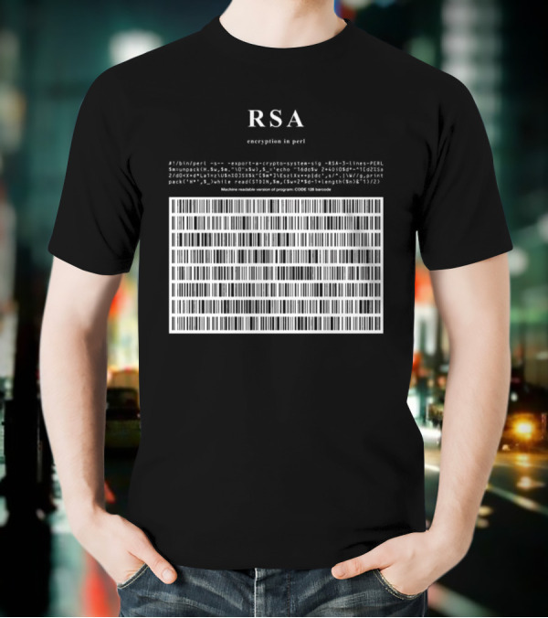 RSA Warning This Is A Munition Encryption Export Controlled Barcode Style T-Shirt