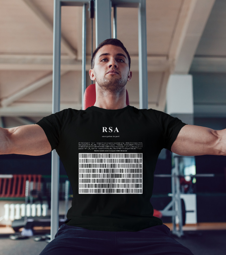 RSA Warning This Is A Munition Encryption Export Controlled Barcode Style T-Shirt