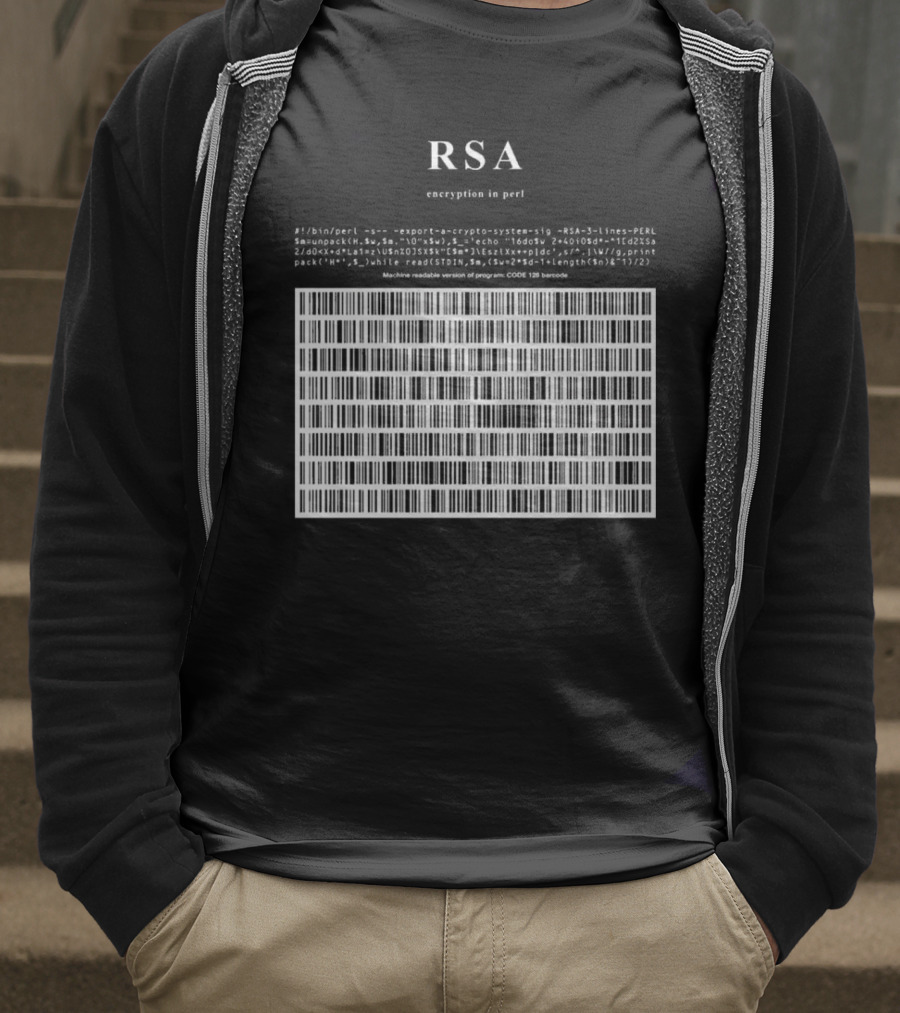 RSA Warning This Is A Munition Encryption Export Controlled Barcode Style T-Shirt