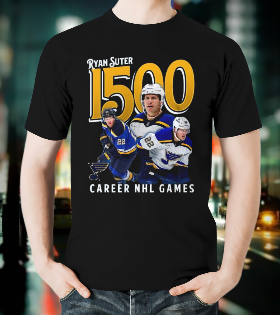 Ryan Suter St. Louis Blues 1500 Career NHL Games Celebration T-Shirt