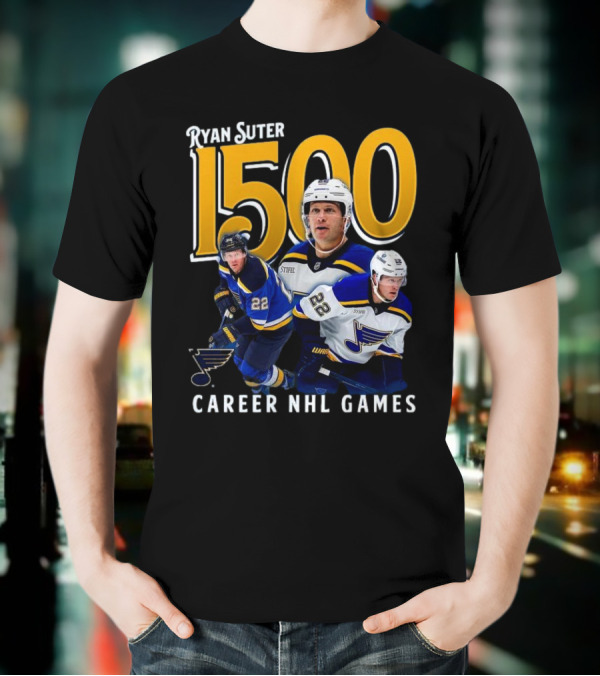 Ryan Suter St. Louis Blues 1500 Career NHL Games Celebration T-Shirt