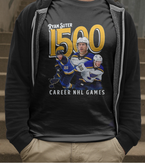 Ryan Suter St. Louis Blues 1500 Career NHL Games Celebration T-Shirt