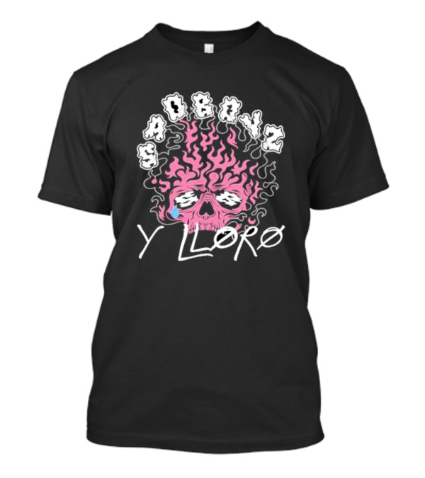 Sad Boyz Y Lloro Skull Flames Pink Blue Tear T-Shirt