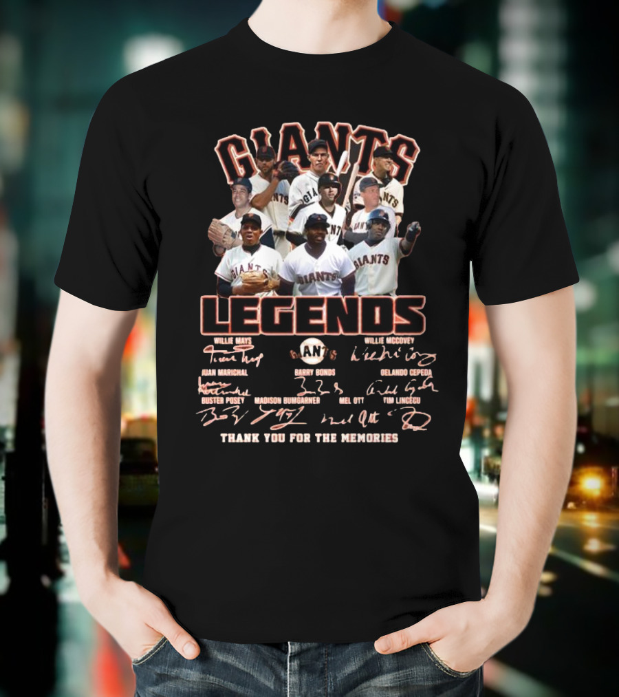 San Francisco Giants Legends Thank You For The Memories Signatures 2025 T-Shirt