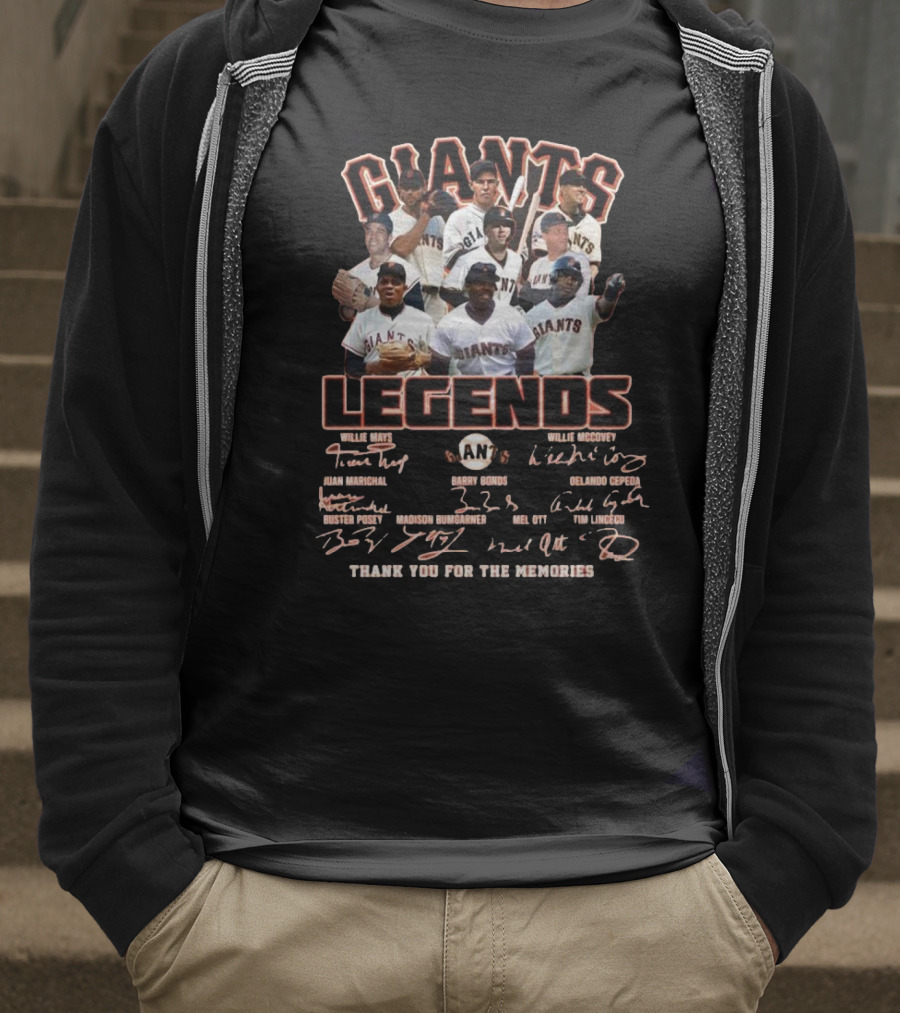 San Francisco Giants Legends Thank You For The Memories Signatures 2025 T-Shirt