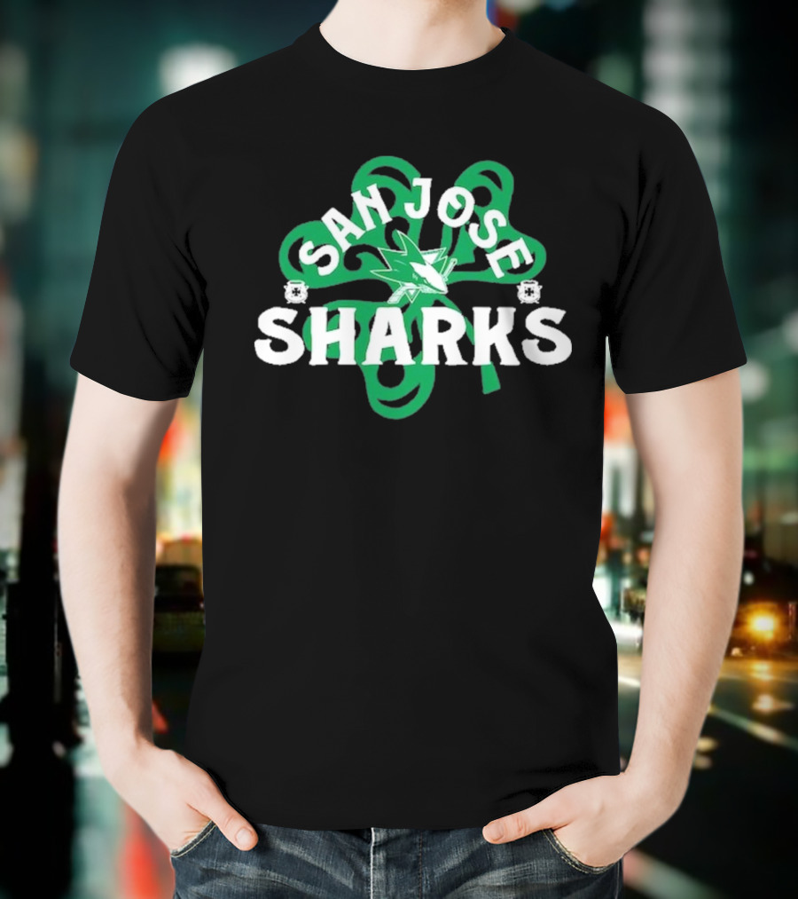 San Jose Sharks St. Patrick's Day Shamrock T-Shirt