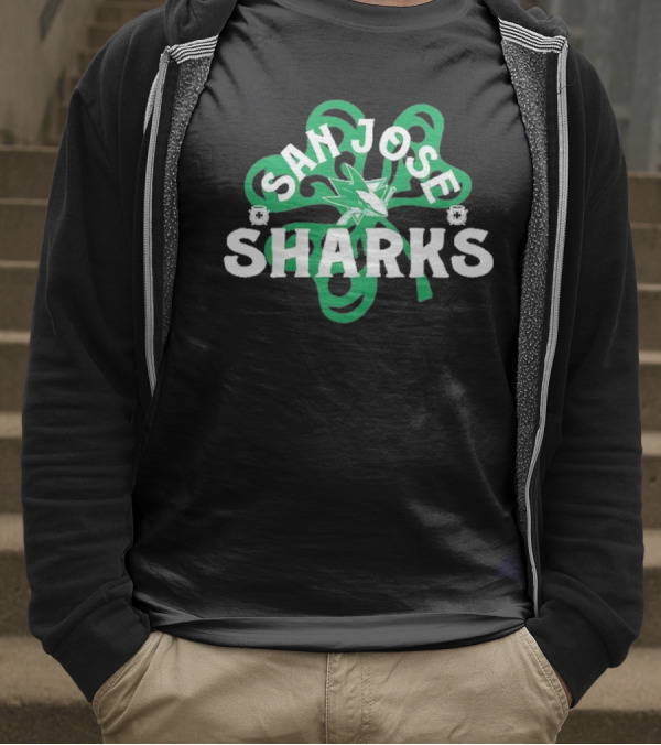 San Jose Sharks St. Patrick's Day Shamrock T-Shirt