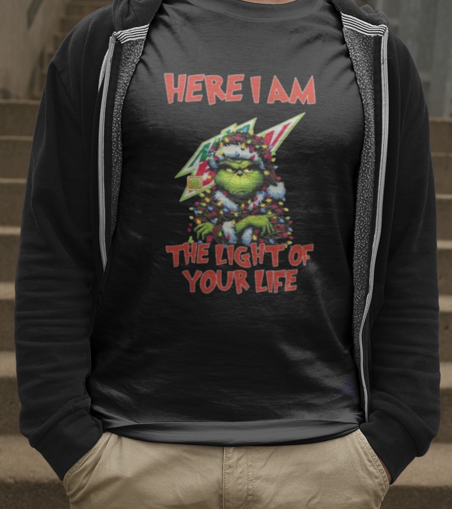 Here I Am Mountain Dew Grinch The Light Of Your Life Christmas Lights T-Shirt