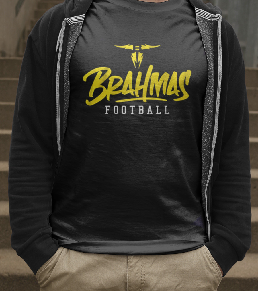 Brahmas Football San Antonio Stylized Text T-Shirt