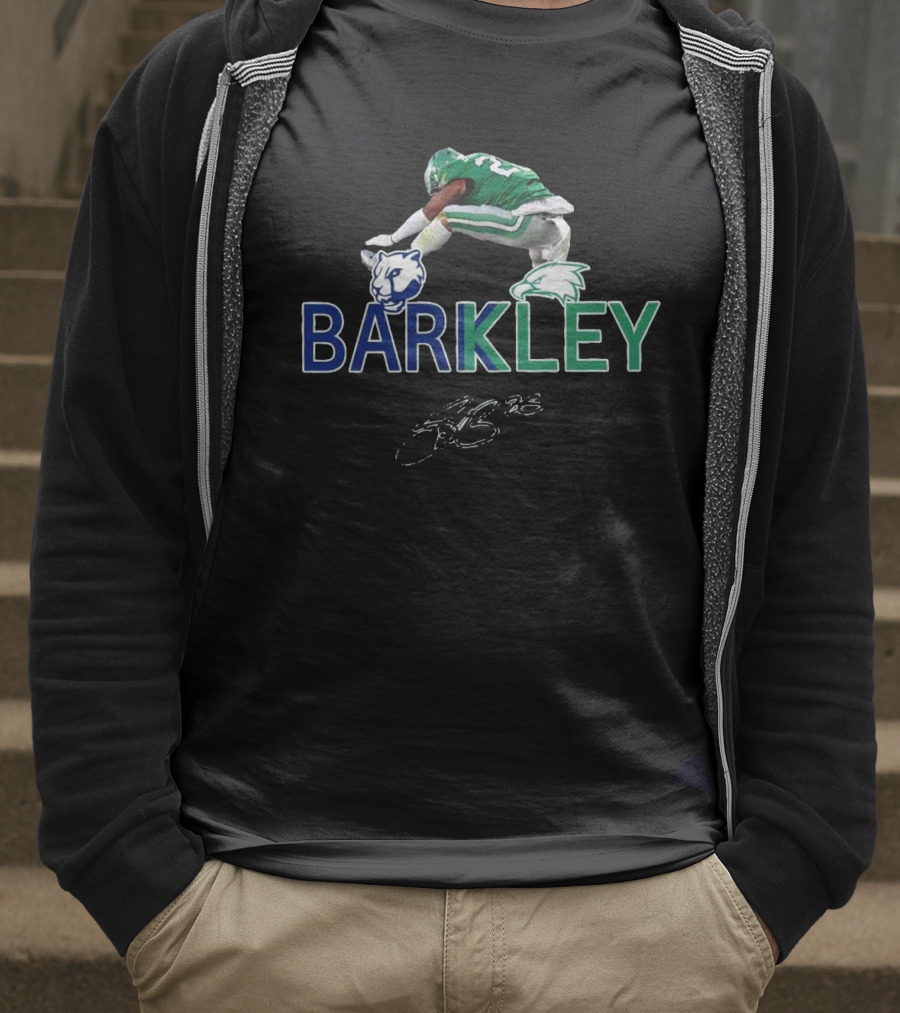Saquon Barkley Penn State Eagles Hurdle Signature Jump T-Shirt