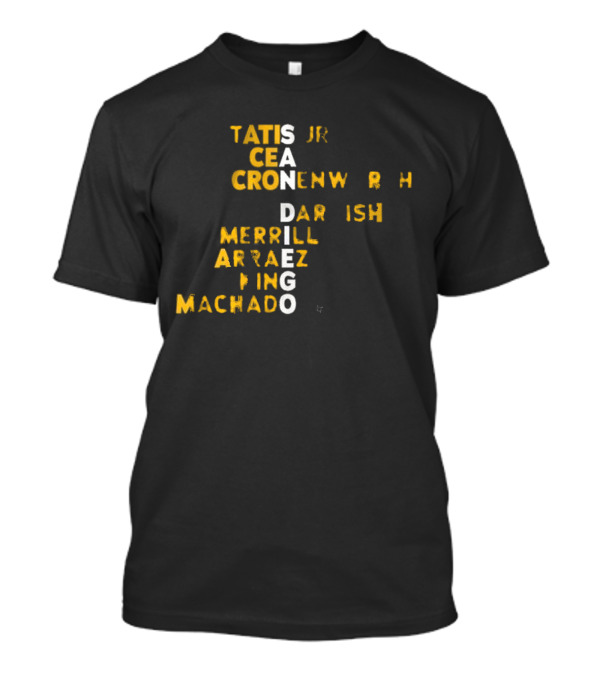 San Diego 2025 Tatis Jr Machado Darvish Merrill Arraez Cronenworth Engel黄 T-Shirt