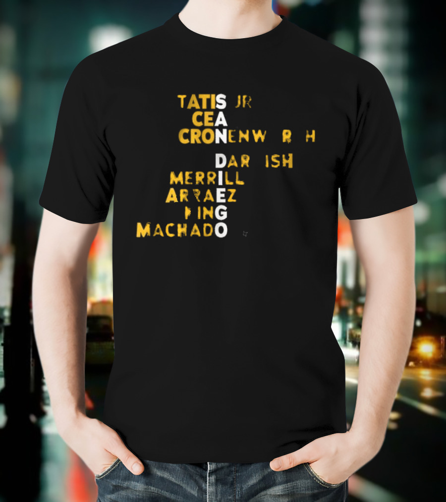 San Diego 2025 Tatis Jr Machado Darvish Merrill Arraez Cronenworth Engel黄 T-Shirt