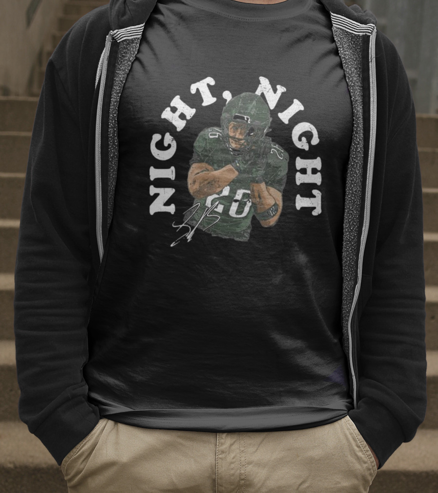 Saquon Barkley Night Night 26 Vintage Signature NFL Football Graphic T-Shirt