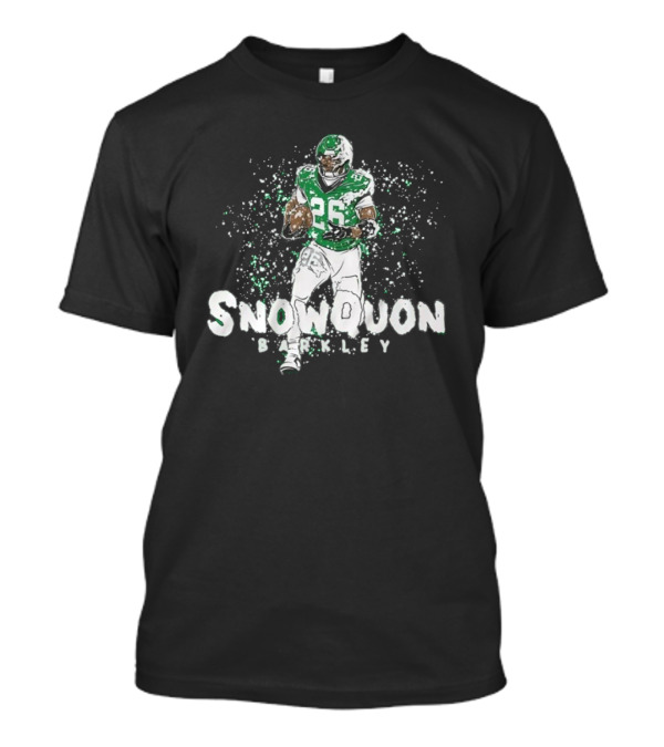 Snowquon Barkley 26 Football Player In Green And White Snow Effect T-Shirt
