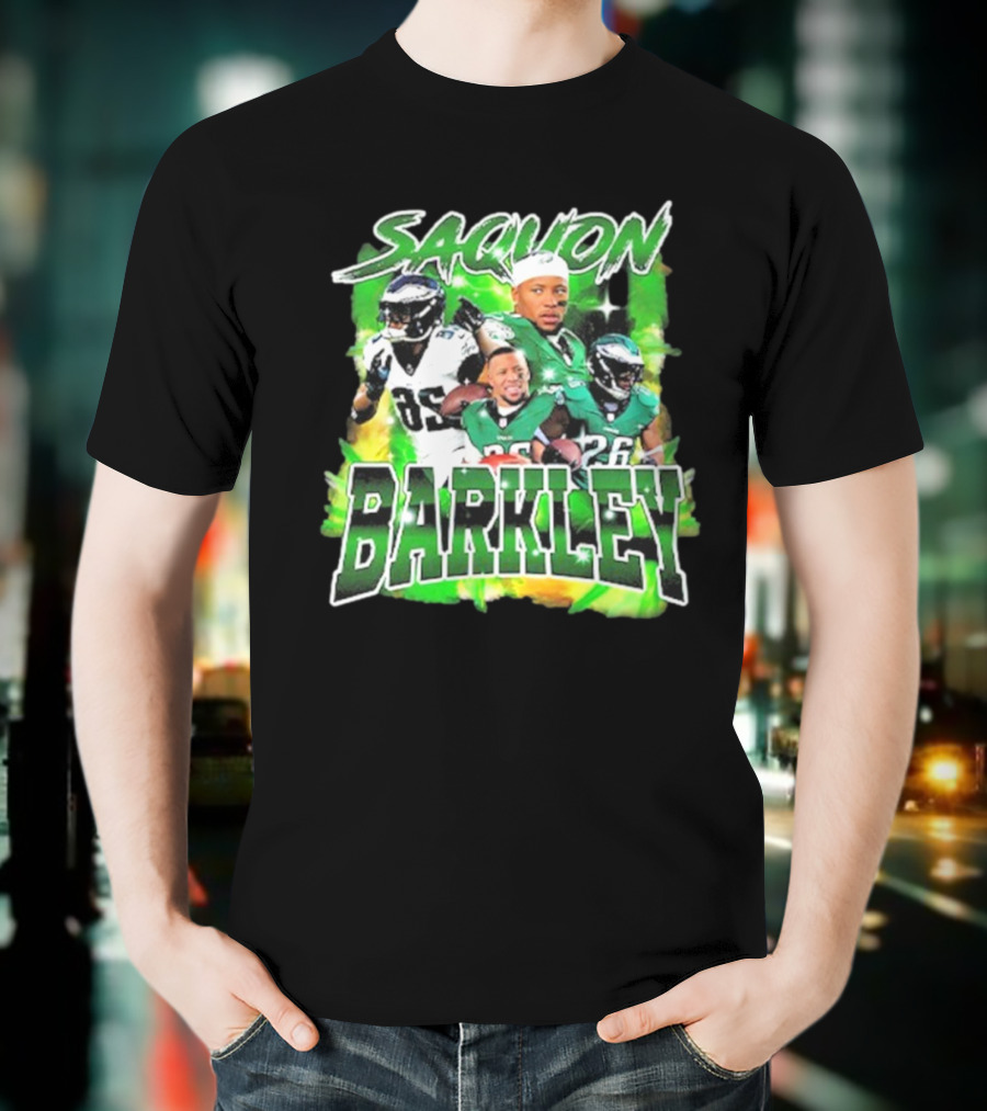 Saquon Barkley Dynamic Football Montage T-Shirt