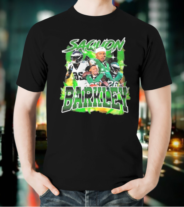 Saquon Barkley Dynamic Football Montage T-Shirt