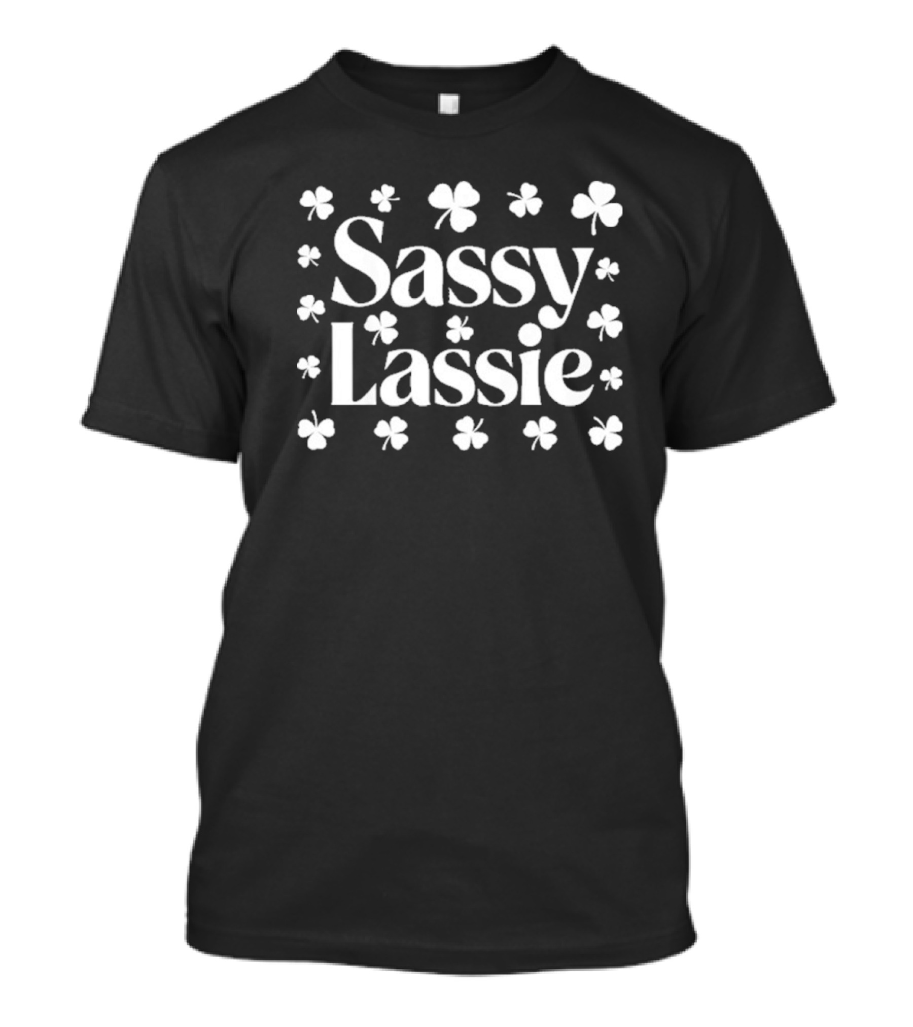 Sassy Lassie Shamrock Clover Pattern T-Shirt