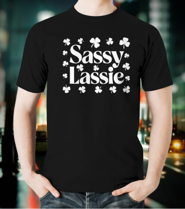 Sassy Lassie Shamrock Clover Pattern T-Shirt
