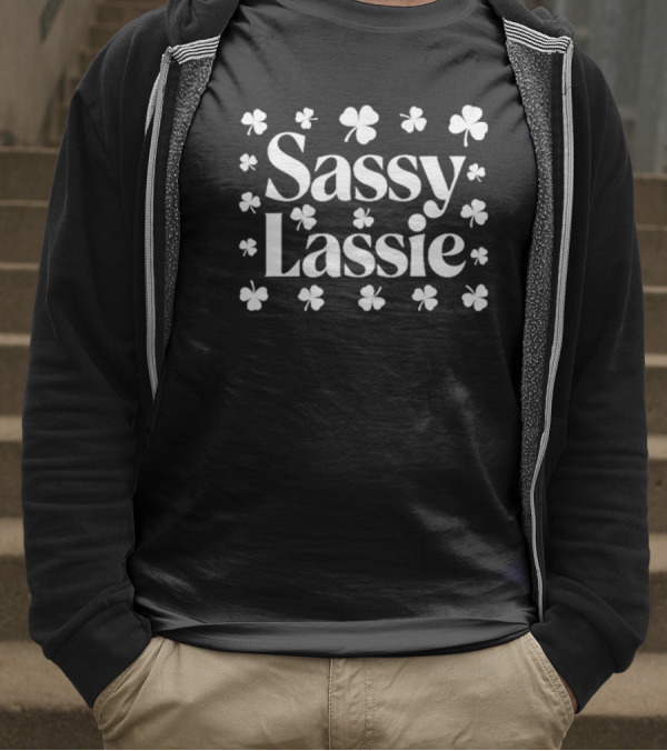 Sassy Lassie Shamrock Clover Pattern T-Shirt