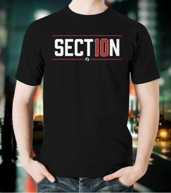 SECT10N Wordmark Red And White Text T-Shirt