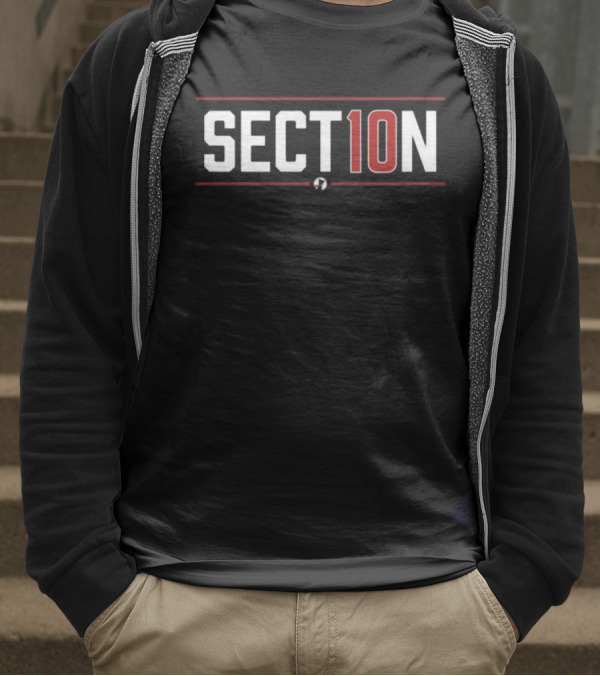 SECT10N Wordmark Red And White Text T-Shirt