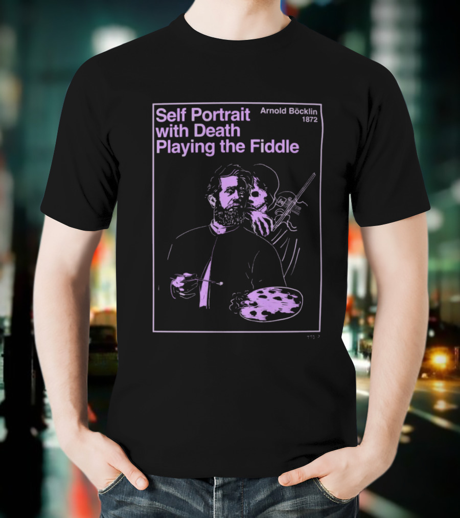 Self Portrait With Death Playing The Fiddle Arnold Böcklin 1872 T-Shirt