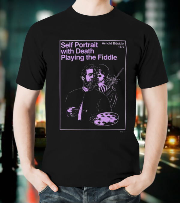 Self Portrait With Death Playing The Fiddle Arnold Böcklin 1872 T-Shirt