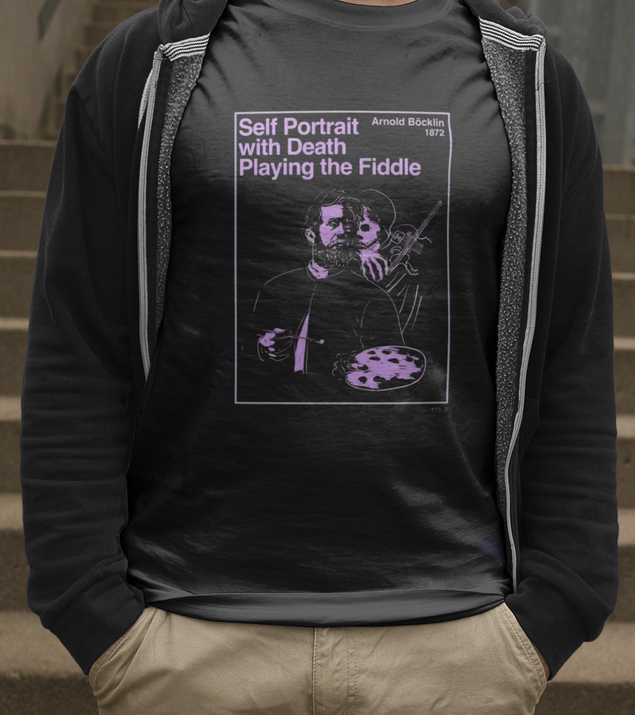 Self Portrait With Death Playing The Fiddle Arnold Böcklin 1872 T-Shirt