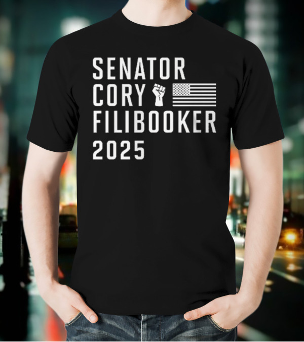 Senator Cory Filibooker 2025 Fist Flag T-Shirt