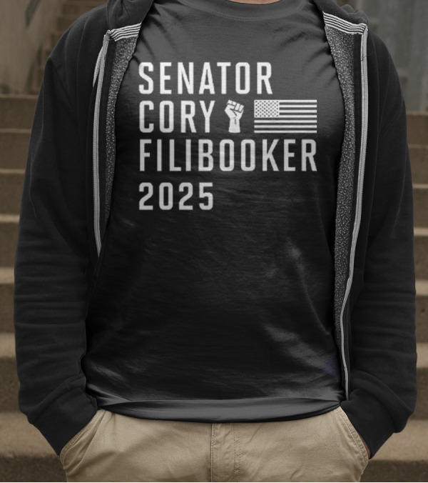 Senator Cory Filibooker 2025 Fist Flag T-Shirt