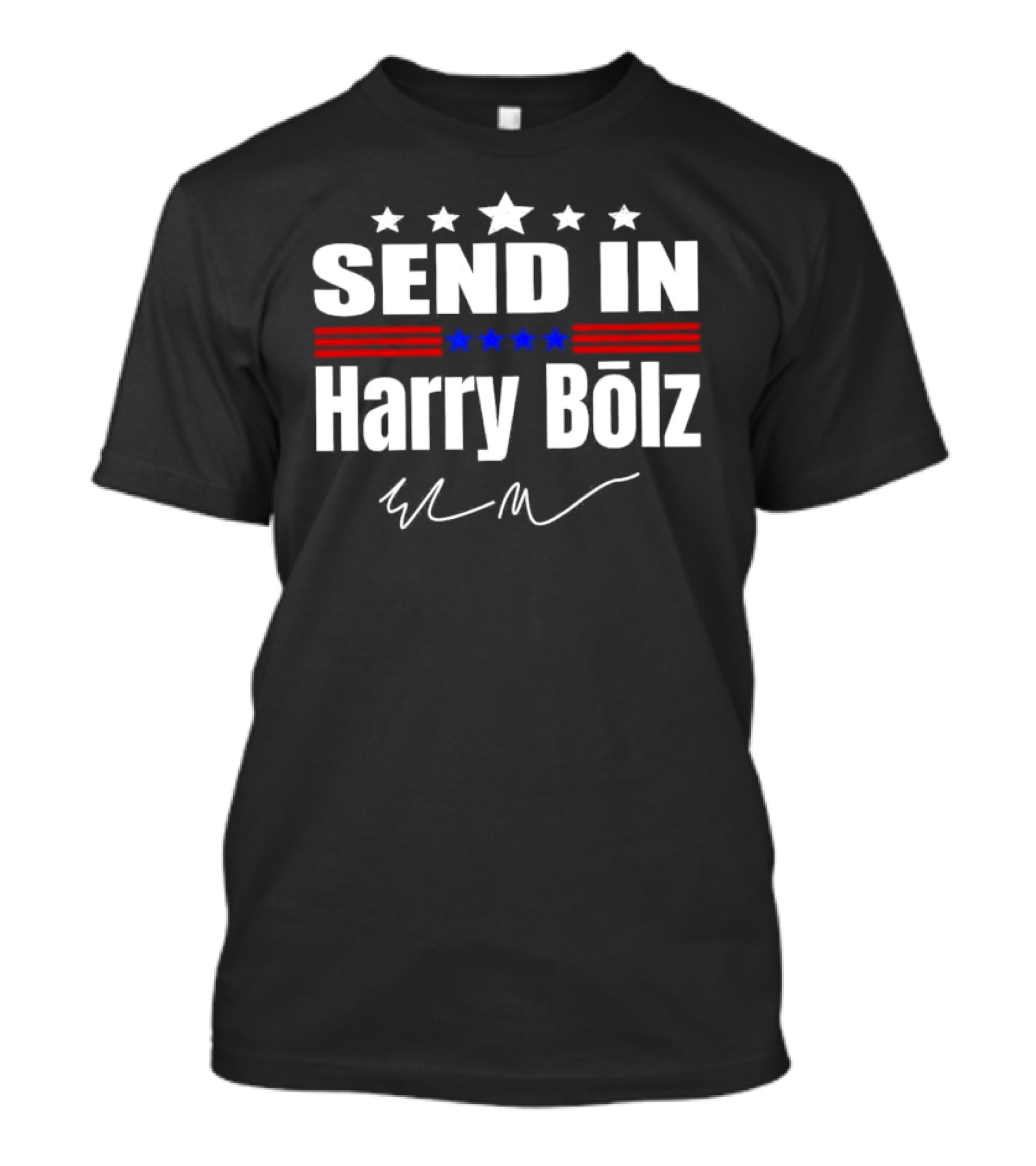 Send In Harry Bölz Signature USA Stripes Flags Stars T-Shirt