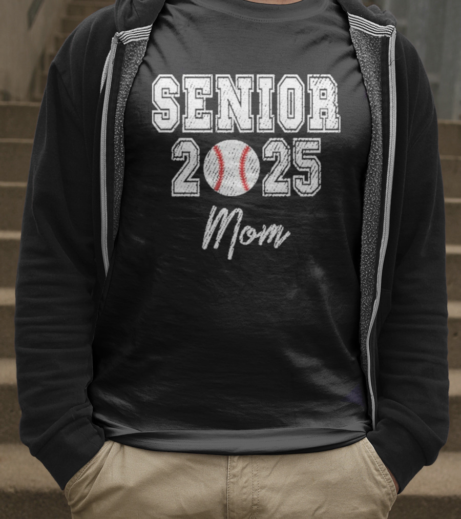 Senior 2025 Mom Baseball Theme T-Shirt