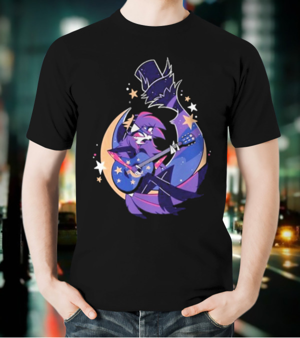 Sharkrobot I Will Be Okay Celestial Guitarist Fox In Top Hat With Stars And Moon T-Shirt