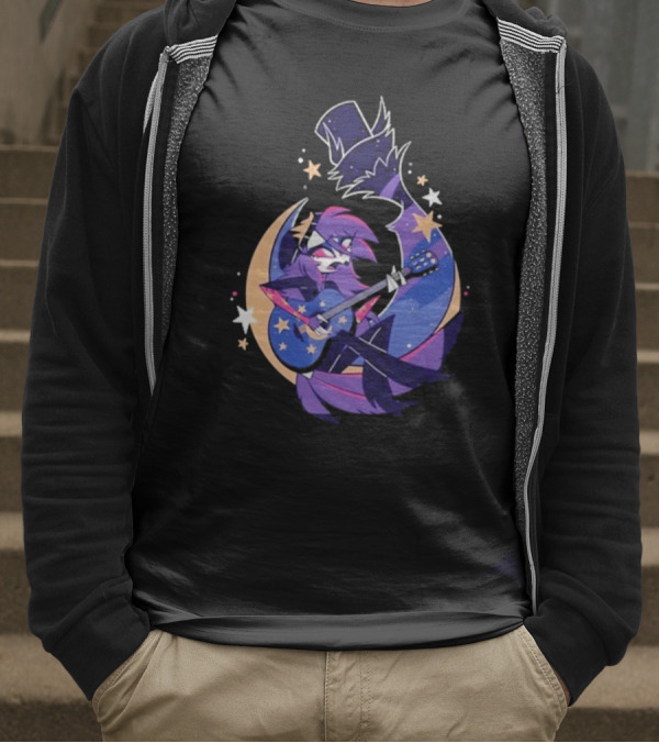 Sharkrobot I Will Be Okay Celestial Guitarist Fox In Top Hat With Stars And Moon T-Shirt