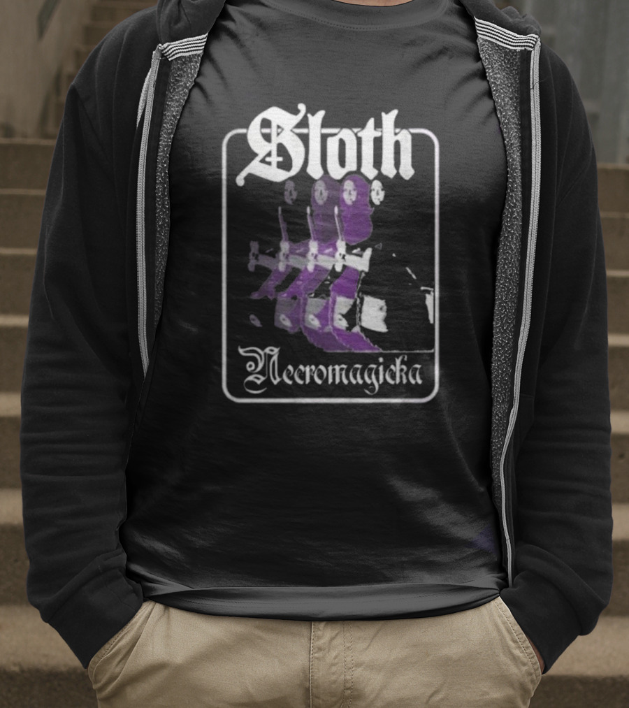 Sloth Necromagicka Gothic Cartoon Duel Swordsman Art T-Shirt