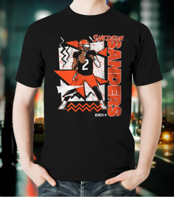 Shedeur Sanders 90s Style Retro Football Illustration T-Shirt