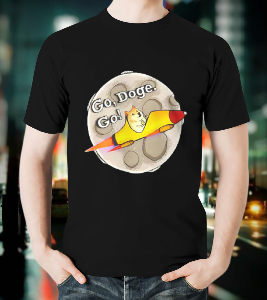 Go Doge Go Rocket Shiba Inu Moon Adventure T-Shirt