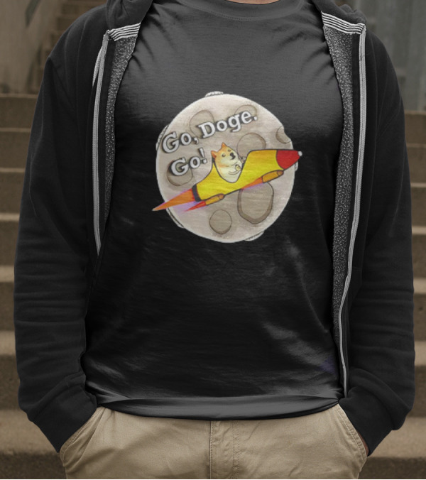 Go Doge Go Rocket Shiba Inu Moon Adventure T-Shirt
