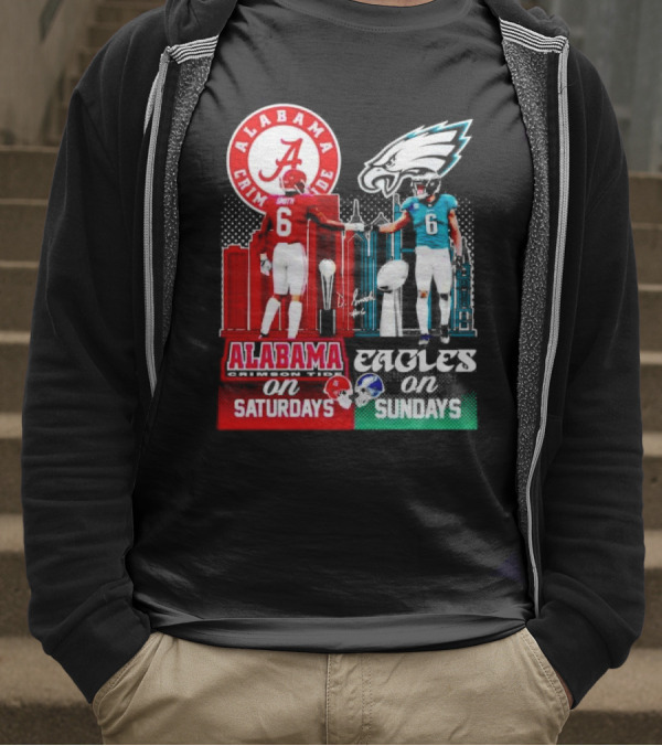 Alabama Crimson Tide Saturdays And Philadelphia Eagles Sundays Smith T-Shirt