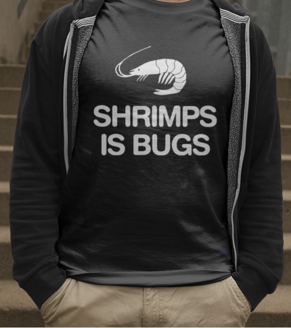 Shrimps Is Bugs Retro Crustacean Statement T-Shirt