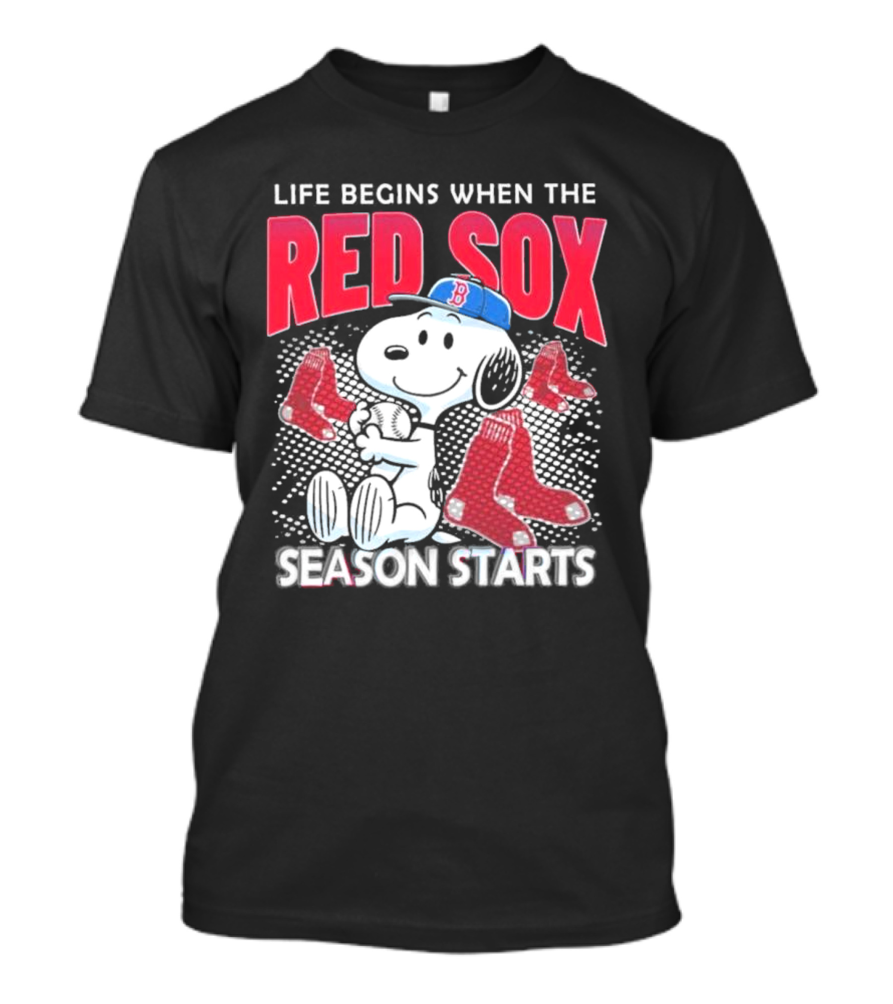 Snoopy Life Begins When The Red Sox Season Starts T-Shirt