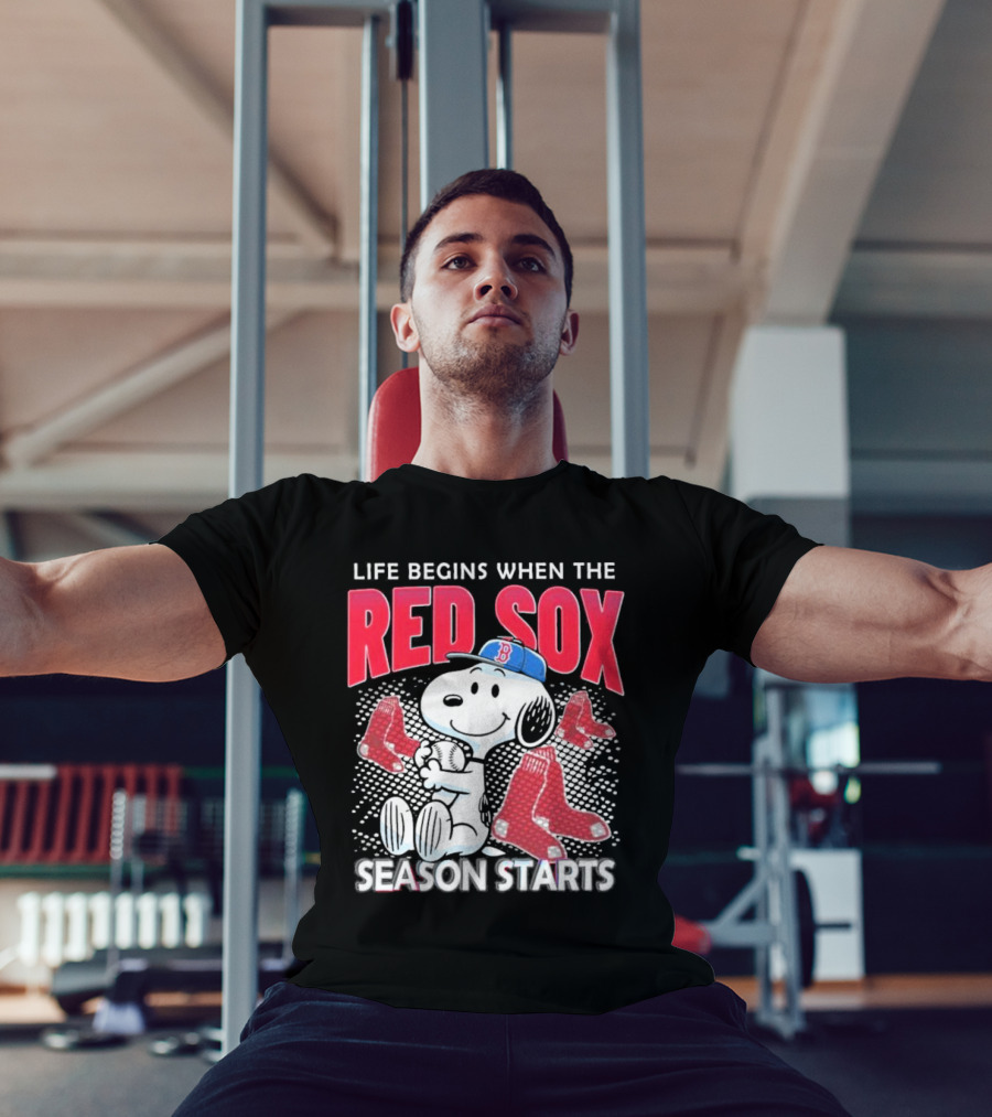 Snoopy Life Begins When The Red Sox Season Starts T-Shirt