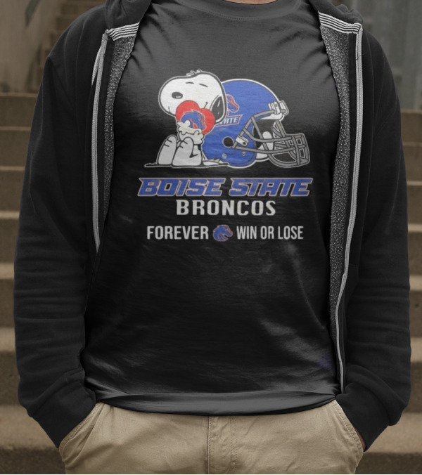 Snoopy Boise State Forever Win Or Lose Broncos 2025 T-Shirt