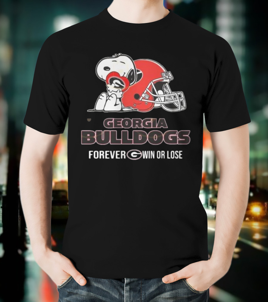 Georgia Bulldogs Snoopy Forever Win Or Lose T-Shirt