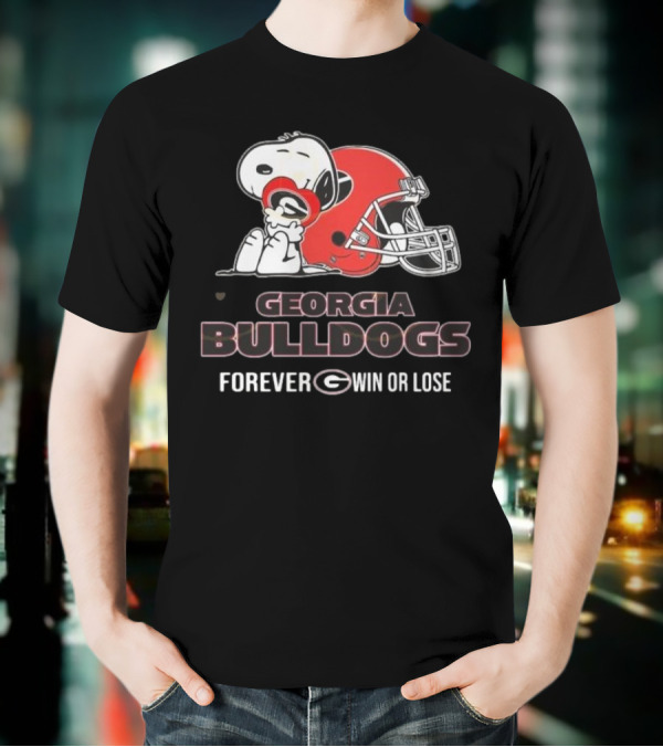 Georgia Bulldogs Snoopy Forever Win Or Lose T-Shirt
