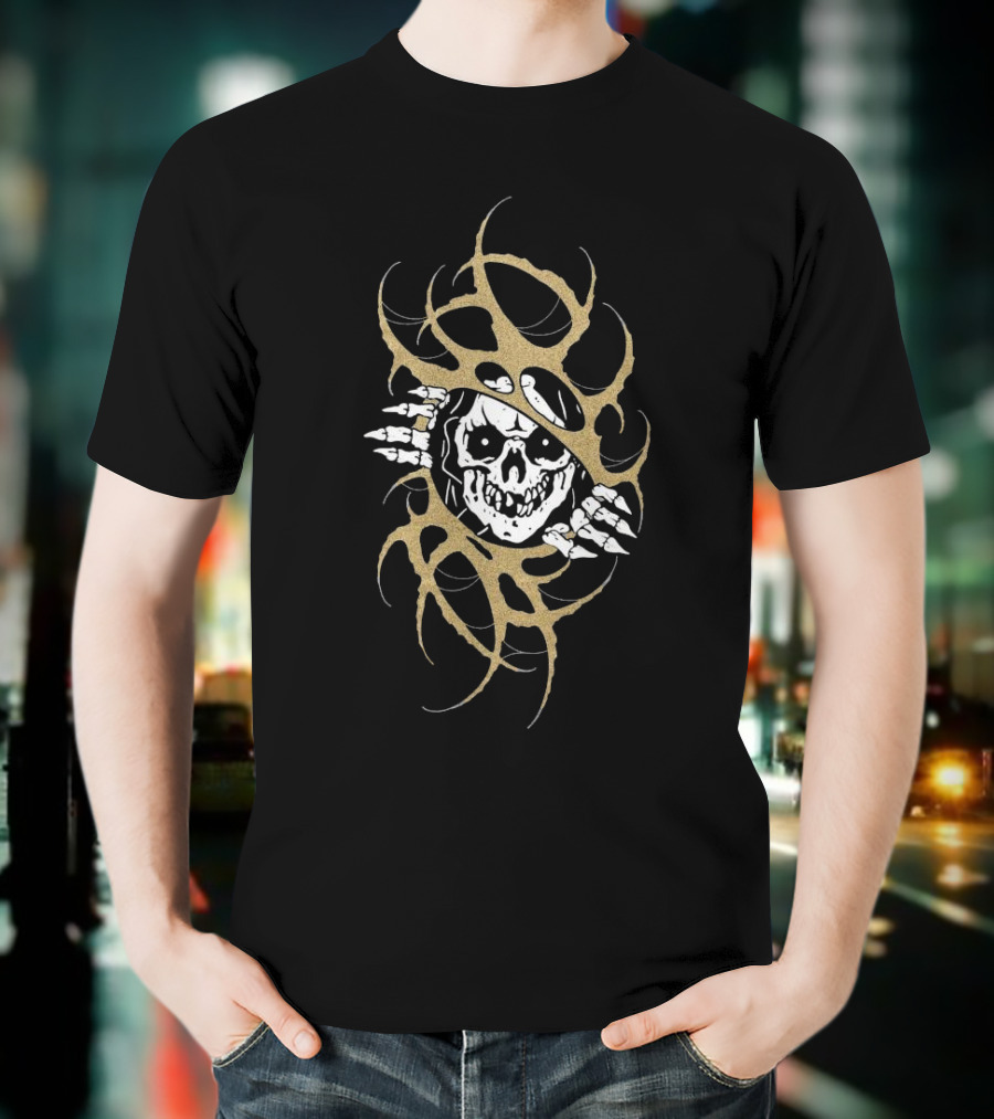 Sin X Kyle Grand Skeleton Claws Breaking Through Ribcage T-Shirt