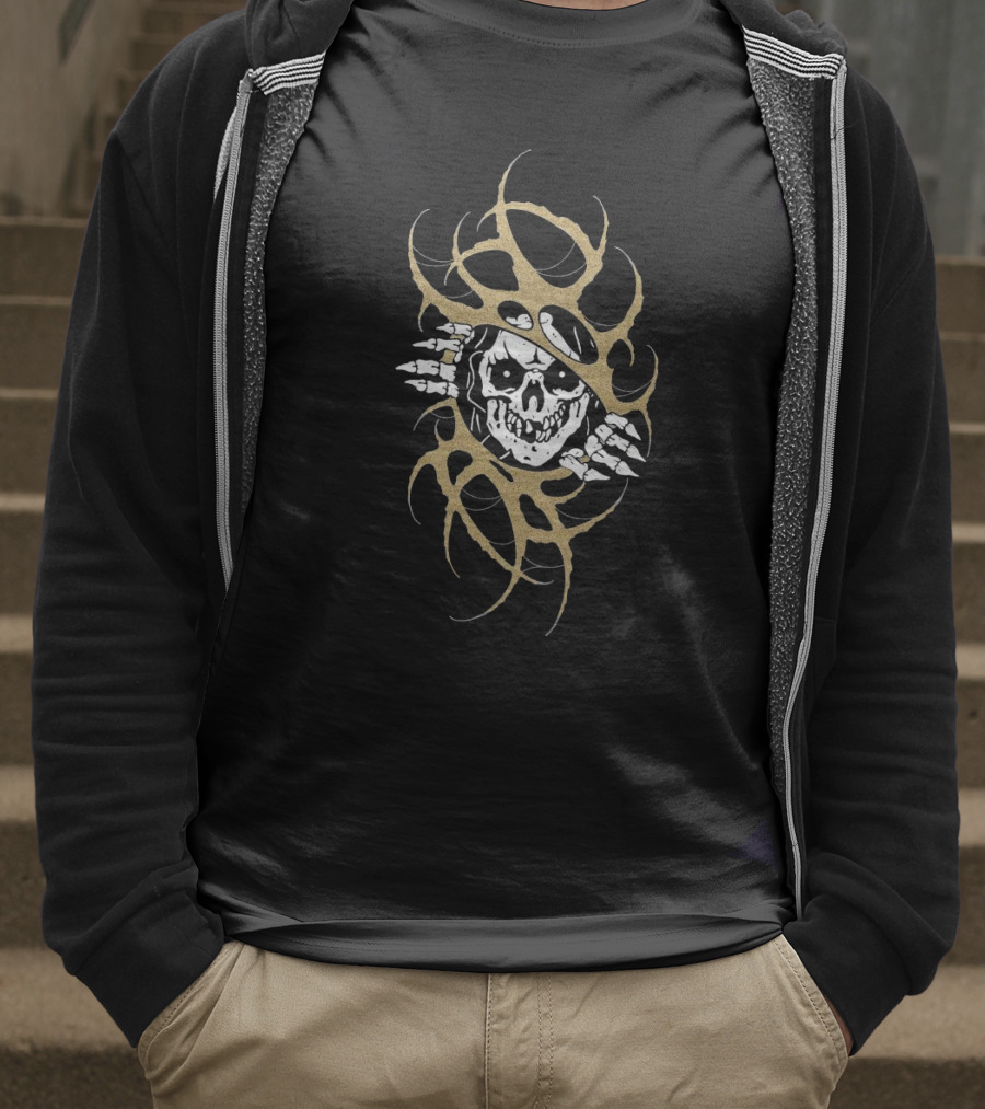Sin X Kyle Grand Skeleton Claws Breaking Through Ribcage T-Shirt