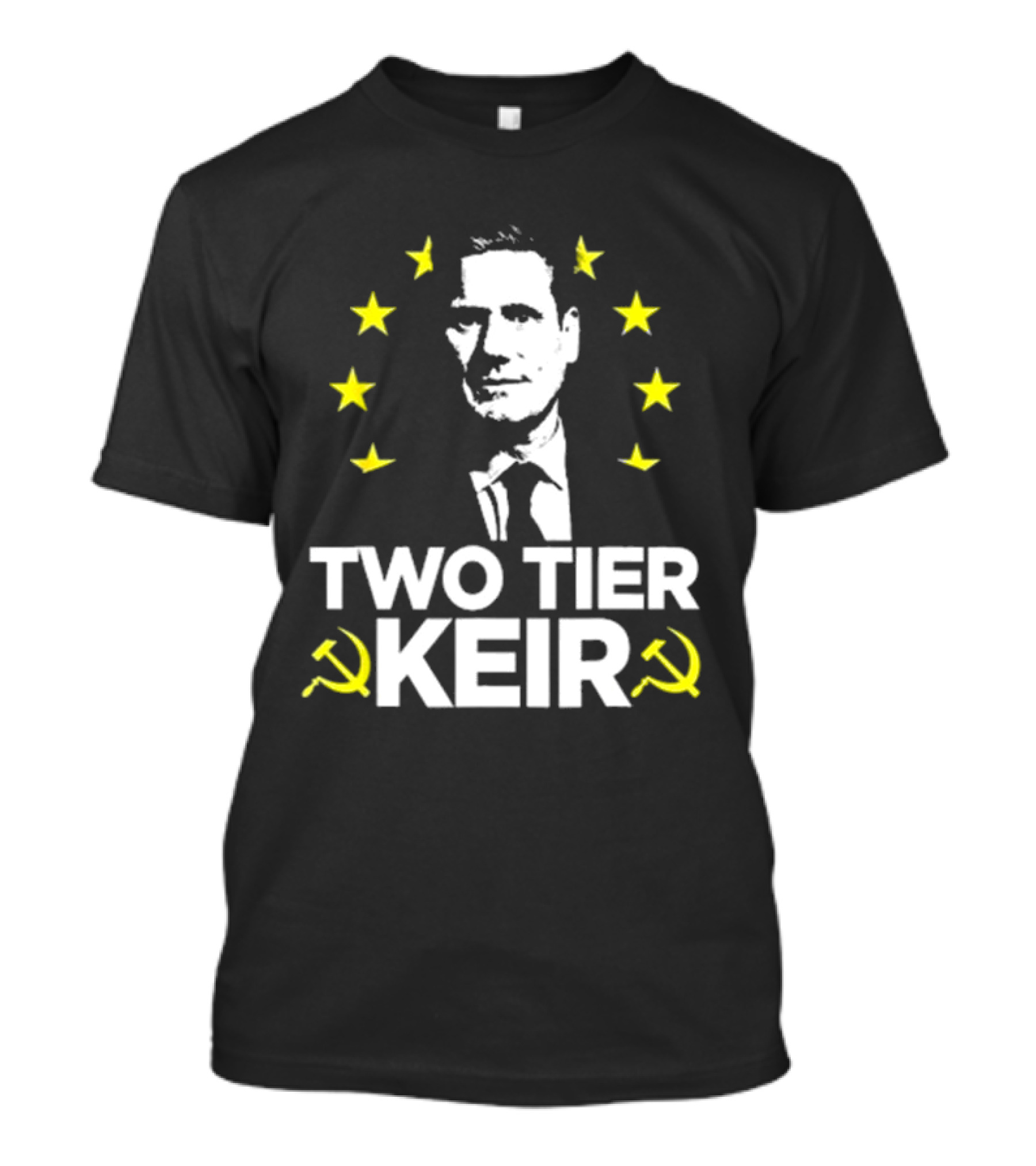 Euro Stars Circle Face Two Tier Keir Hammer Sickle T-Shirt