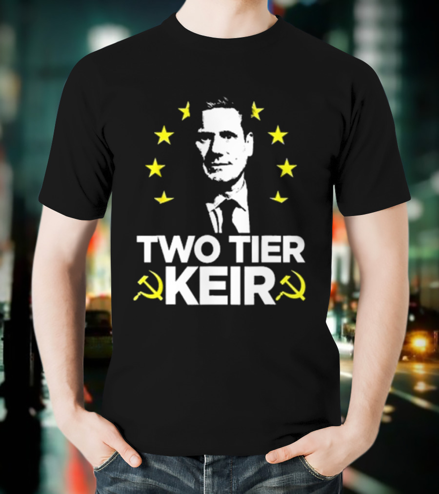 Euro Stars Circle Face Two Tier Keir Hammer Sickle T-Shirt