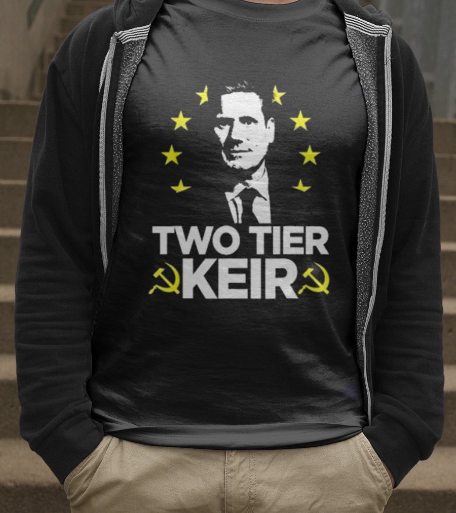 Euro Stars Circle Face Two Tier Keir Hammer Sickle T-Shirt